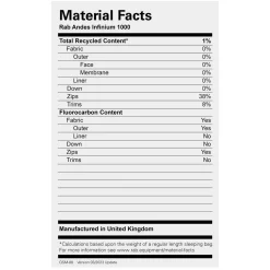 Rab Andes Infinium 1000 Down Sleeping Bag