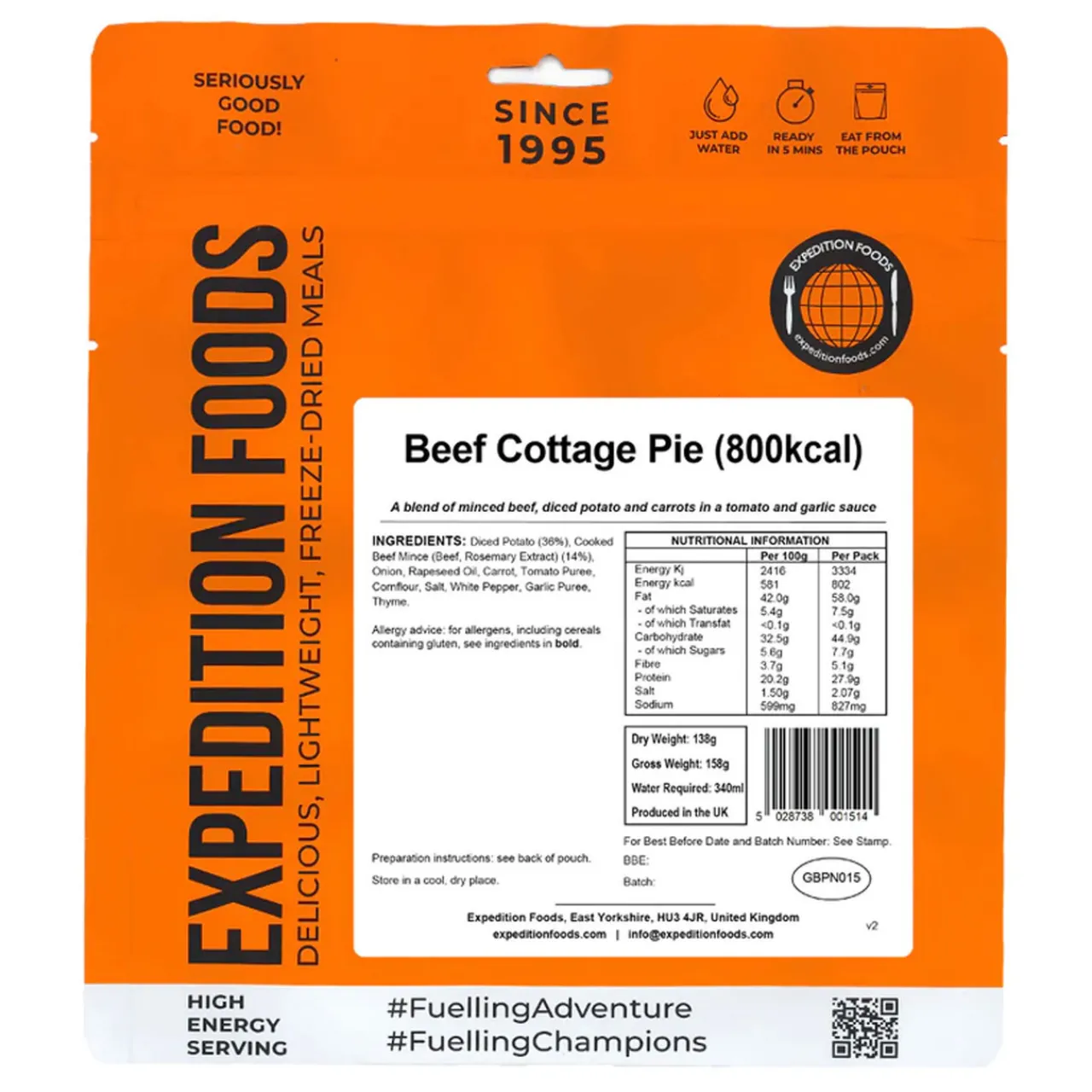 Expedition Foods Beef Cottage Pie (High Energy Serving)