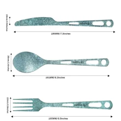 TOAKS Coloured Titanium 3-Piece Cutlery Set