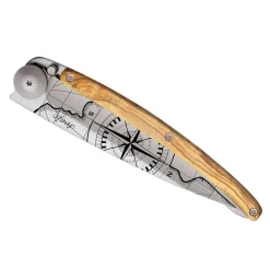 Deejo 37g Knife - Olive Wood/Terra Incognita