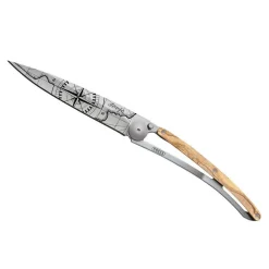 Deejo 37g Knife - Olive Wood/Terra Incognita