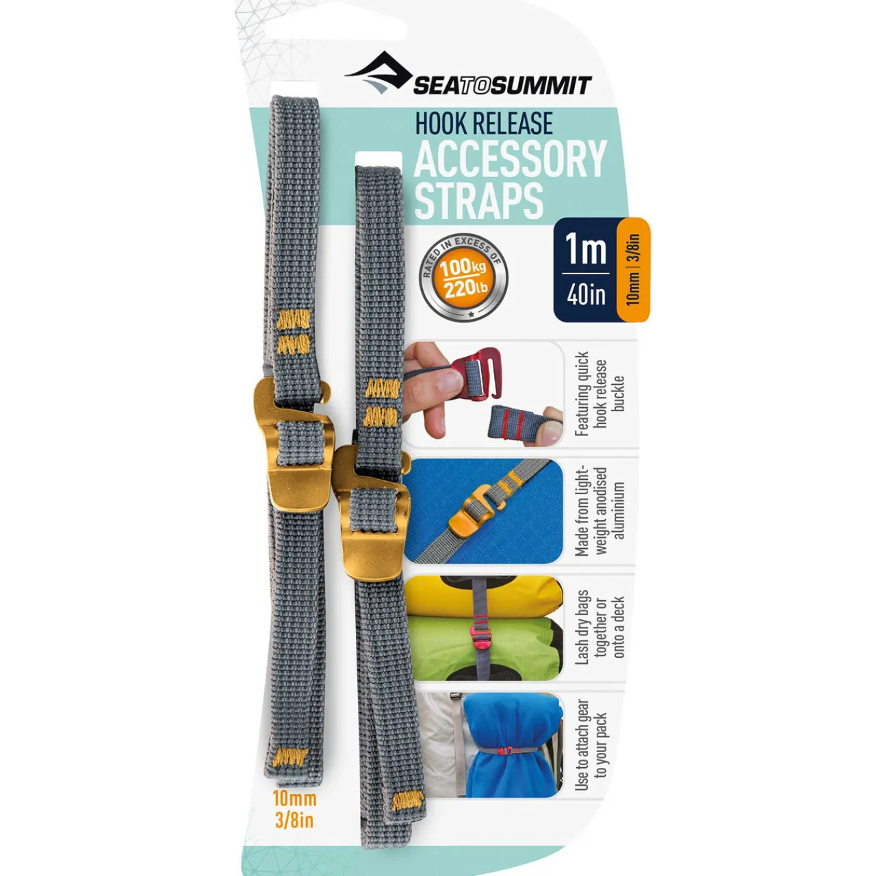 Sea to Summit 10mm Accessory Straps with Hook Release - 1m