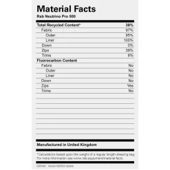 Rab Neutrino Pro 500 Down Sleeping Bag