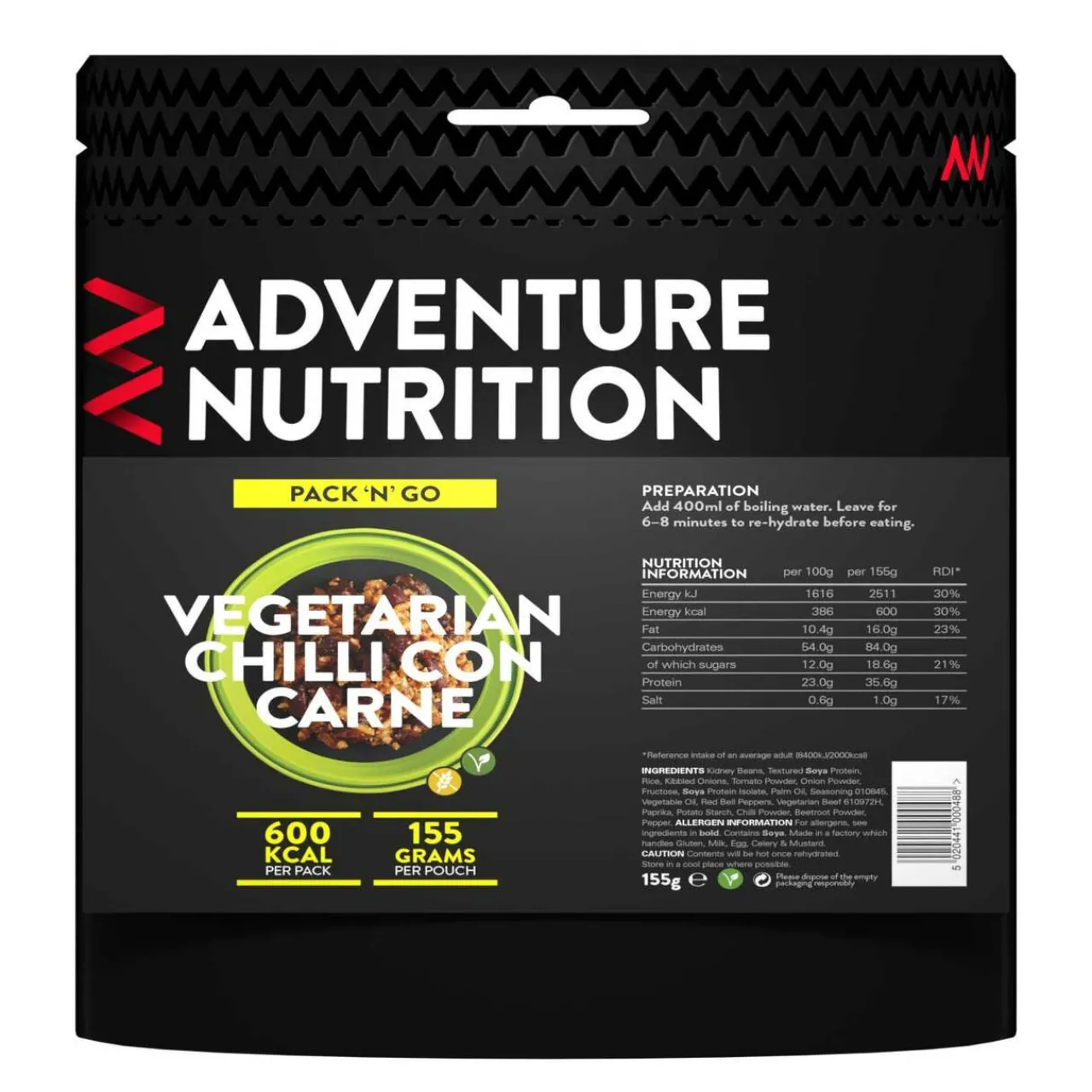 Adventure Nutrition Pack 'N' Go Vegetarian 600 Kcal Chilli Con Carne