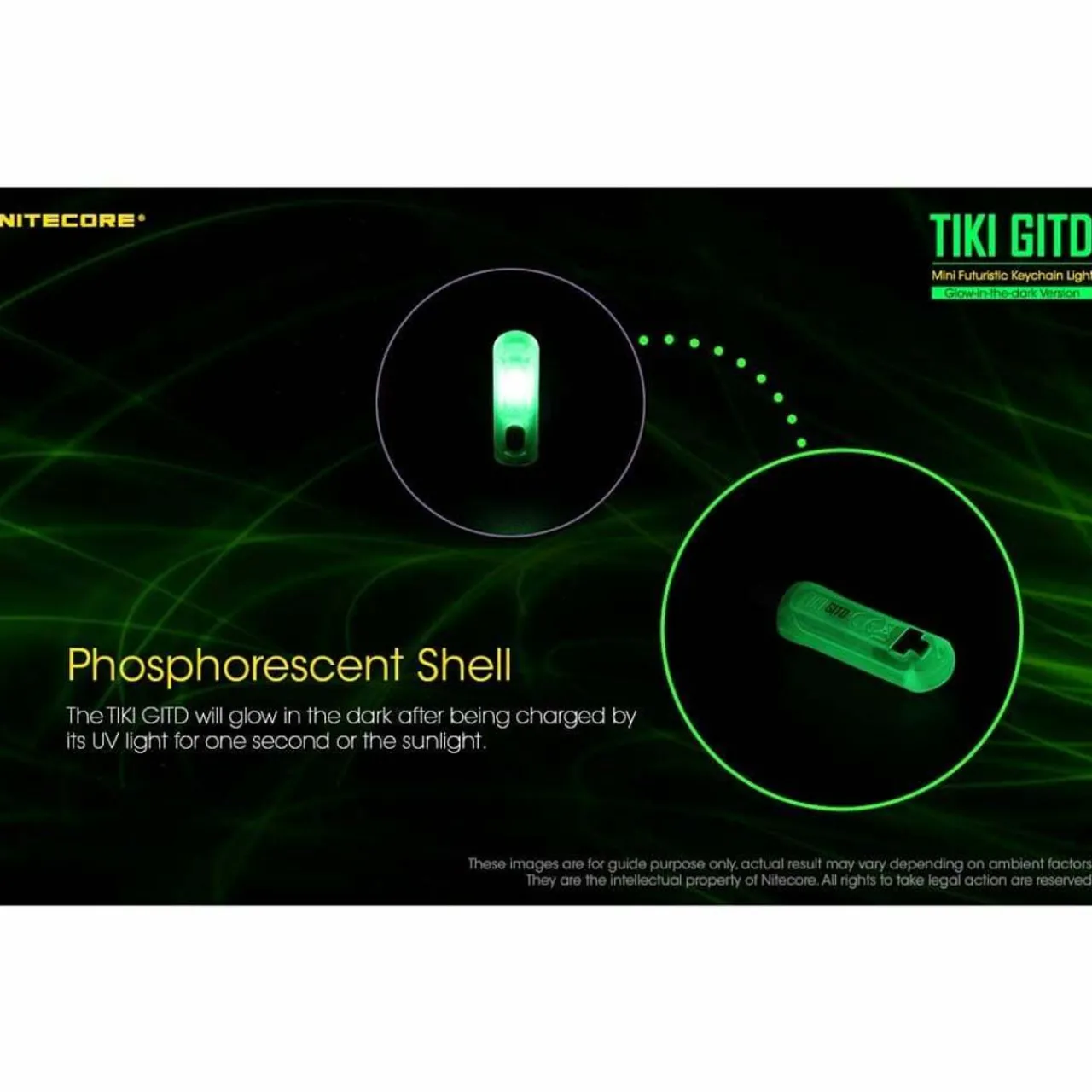 Nitecore TIKI GITD USB Rechargeable Keychain Light