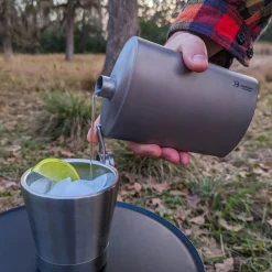 SilverAnt Titanium Hip Flask & Funnel 500ml