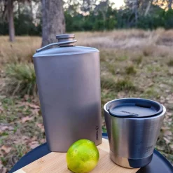 SilverAnt Titanium Hip Flask & Funnel 500ml