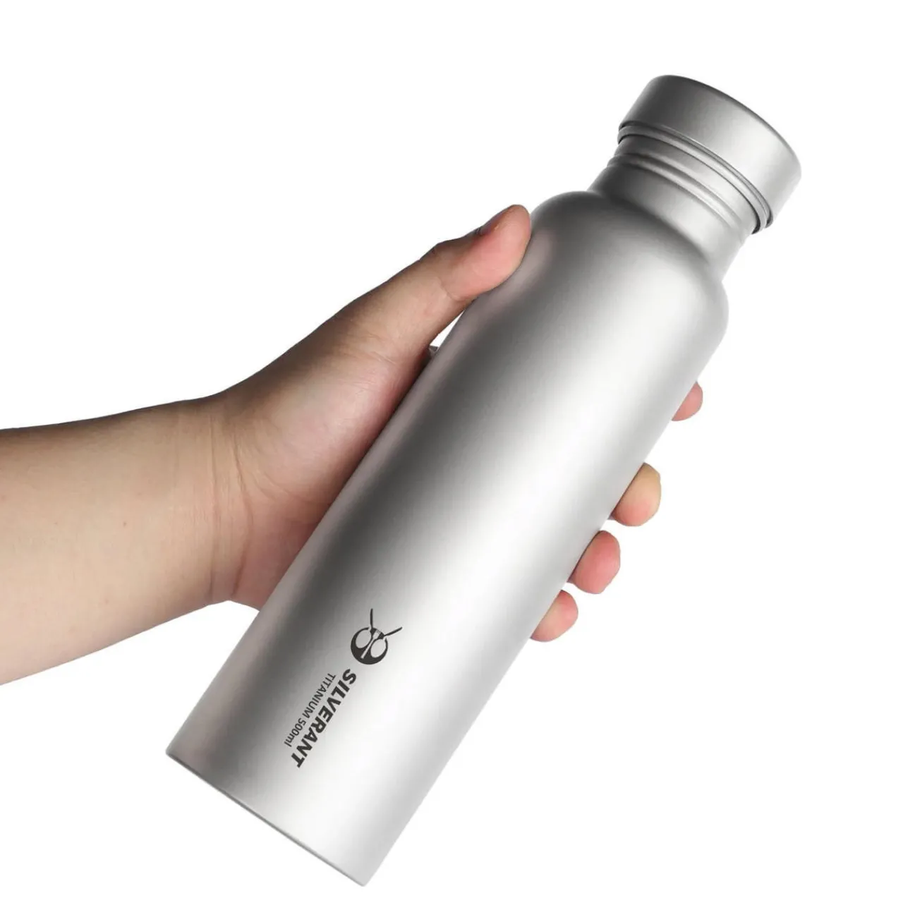 SilverAnt Titanium Water Bottle 500ml - Round