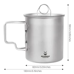 SilverAnt Ultralight Titanium Cup with Lid 500ml