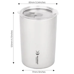 SilverAnt Ultralight Titanium Double-Wall Coffee Cup with Straw 400ml