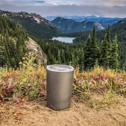 SilverAnt Ultralight Titanium Double-Wall Coffee Cup with Straw 400ml