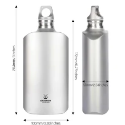 SilverAnt Ultralight Titanium Water Bottle 600ml - Slim