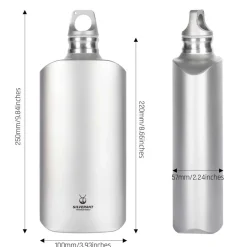 SilverAnt Ultralight Titanium Water Bottle 800ml - Slim