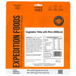 Expedition Foods Vegetable Tikka with Rice (High Energy Serving)