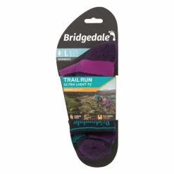 Women Bridgedale Womens Trail Run Ultra Light T2 Merino Sport 3/4 Crew Socks