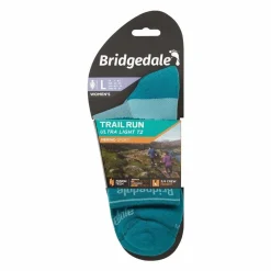 Women Bridgedale Womens Trail Run Ultra Light T2 Merino Sport 3/4 Crew Socks